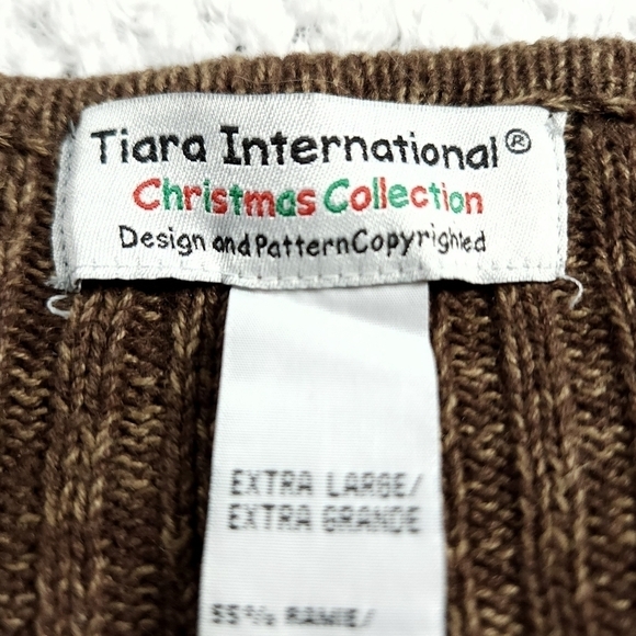 Tiara International Christmas Full Zip Embroidered Beaded Sequin Rhinestone XL - Picture 3 of 7